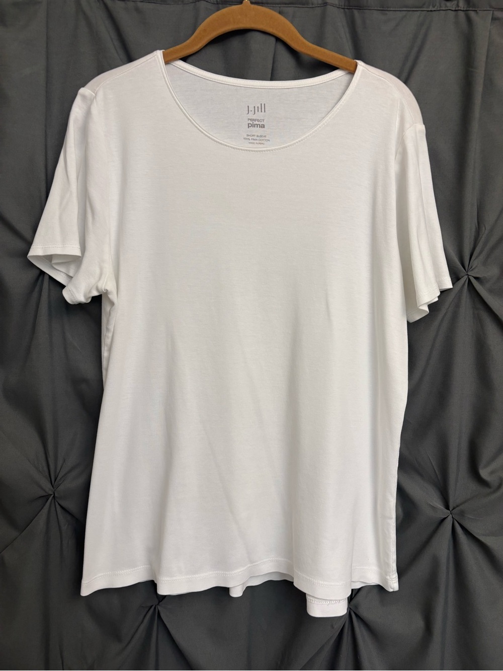 J.Jill Perfect Pima Short Sleeve Scoop Neck T-Shirt White Women’s Large